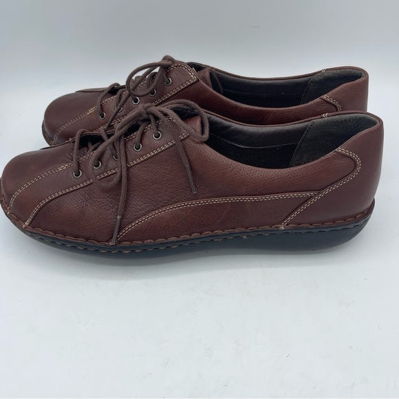 Clarks Women's 10 M Brown Leather Lace-up Oxfords Shoes 77597 Bicycle Toe - Picture 6 of 6